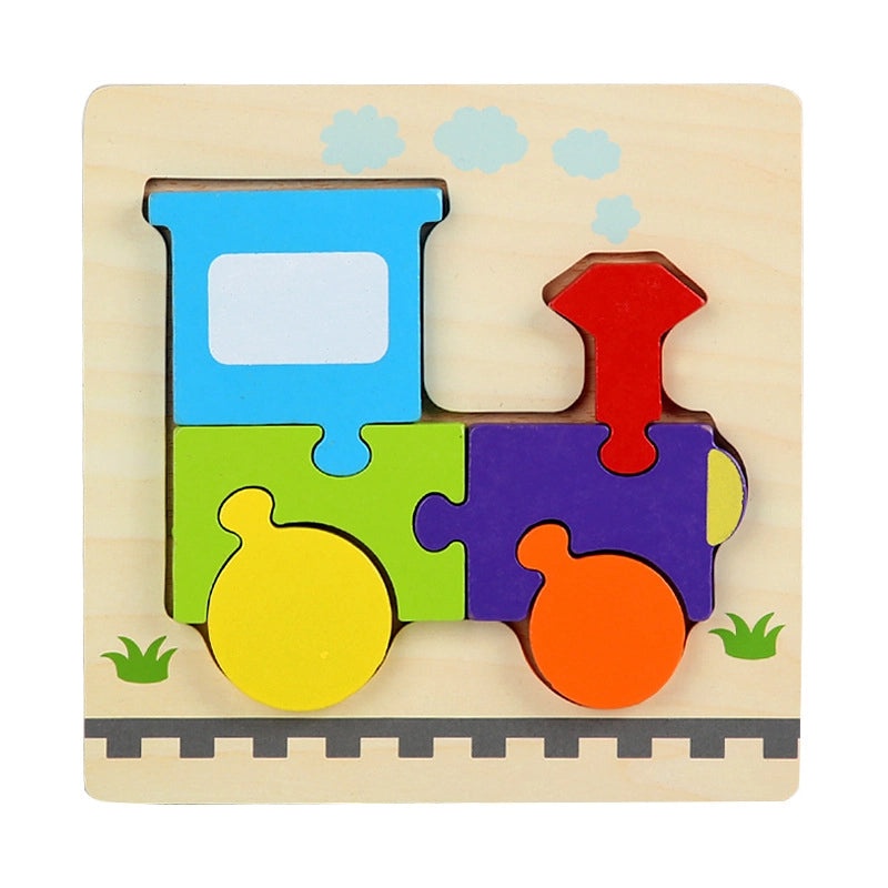 Wooden 3D Animal Puzzle for Kids Early Learning Handheld Board Cartoon Educational Toy | Educational Toys & Games