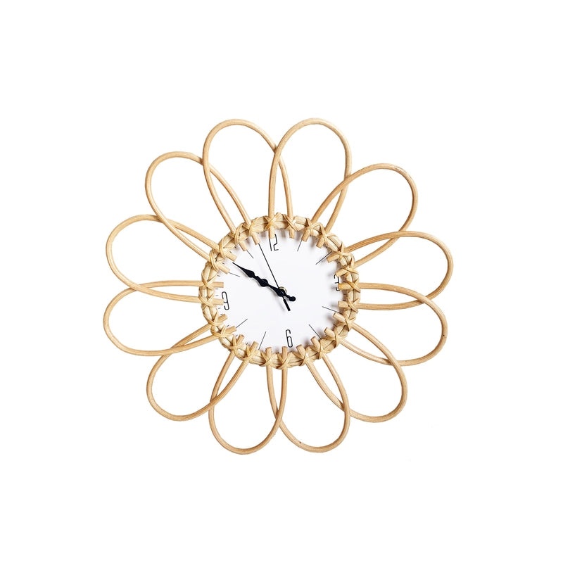 Nordic Minimalist Rattan Wall Clock | Home Decor
