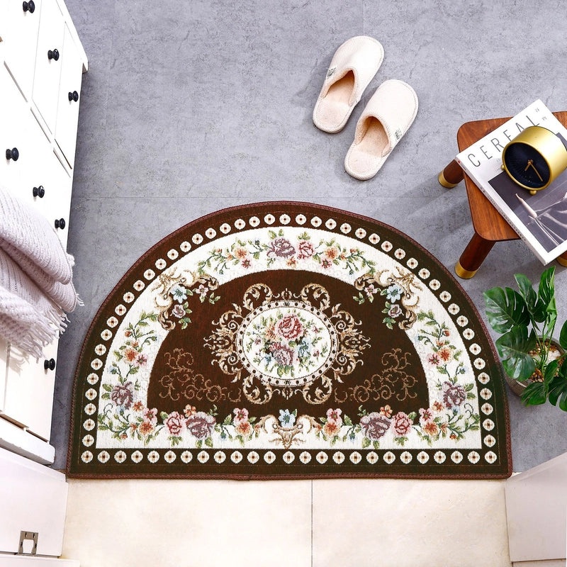 European Semi-Circular Non-Slip Water Absorption Door Mat for Bathroom Bedroom Entry|Home Decor & Rugs