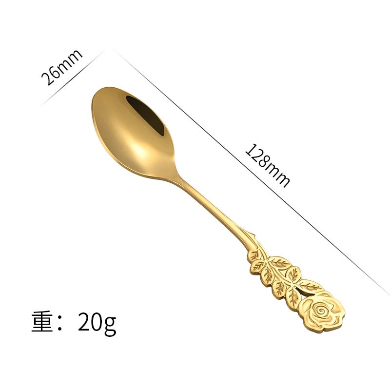 Elegant Floral Stainless Steel Spoon for Casual Glam Use 1 Piece|Kitchen & Dining Utensils