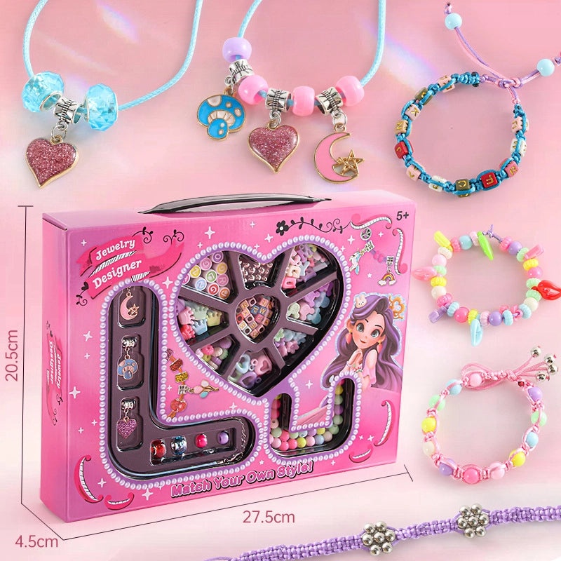 Kids DIY Beaded Necklace & Bracelet Set Handmade Educational Toys for Girls Baby Christmas Gift | Kids Jewelry & Craft Kits