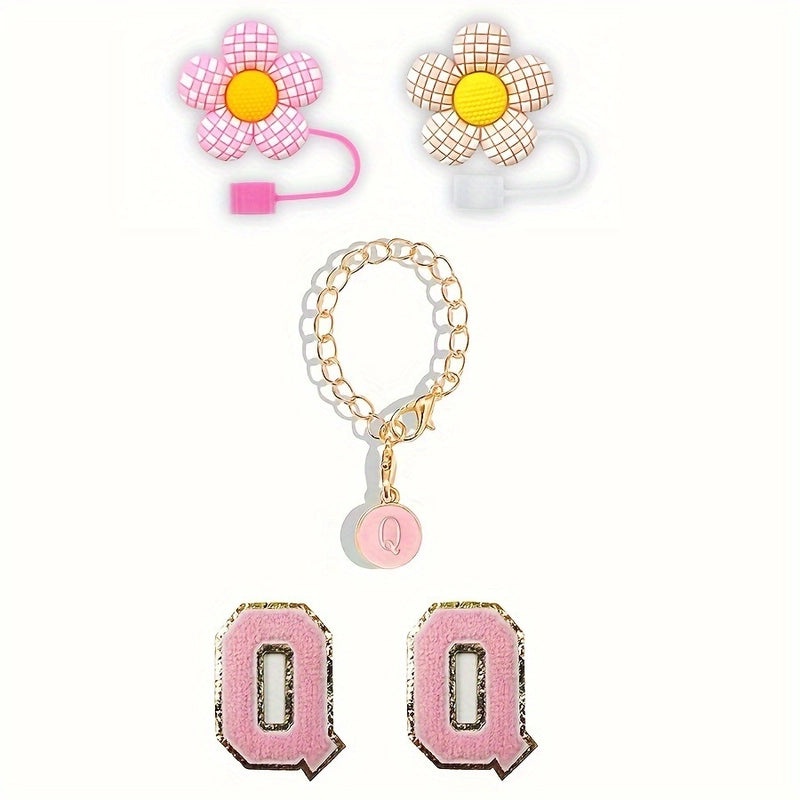 Embroidered Floral Letter Straw Cap for Casual Elegant Style|Fashion Accessories Hats & Caps