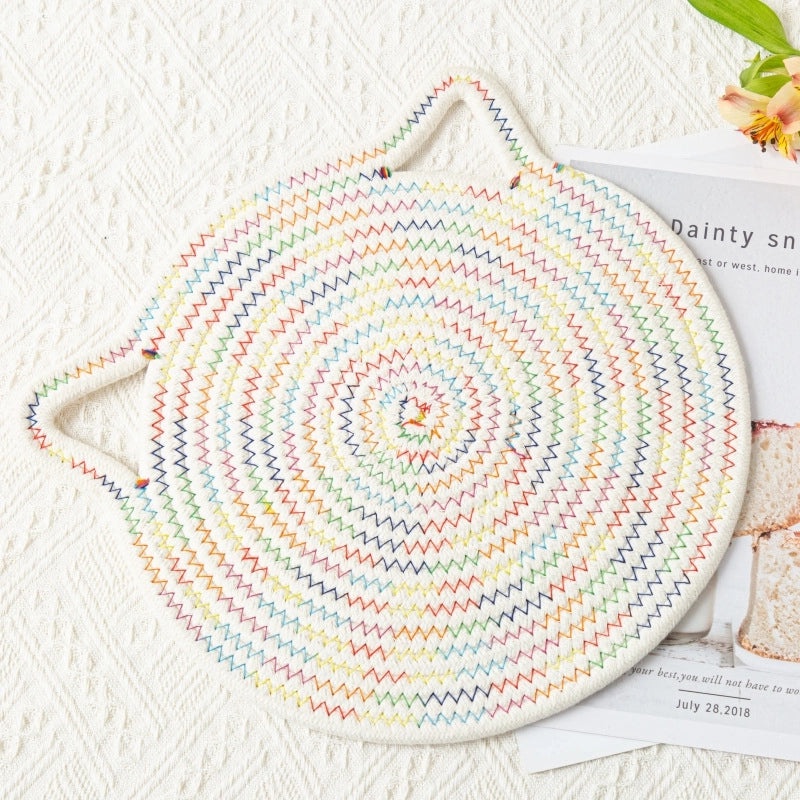 Adorable Cat Pattern Cotton Placemat for Dining Table | Home Decor & Kitchen Accessories
