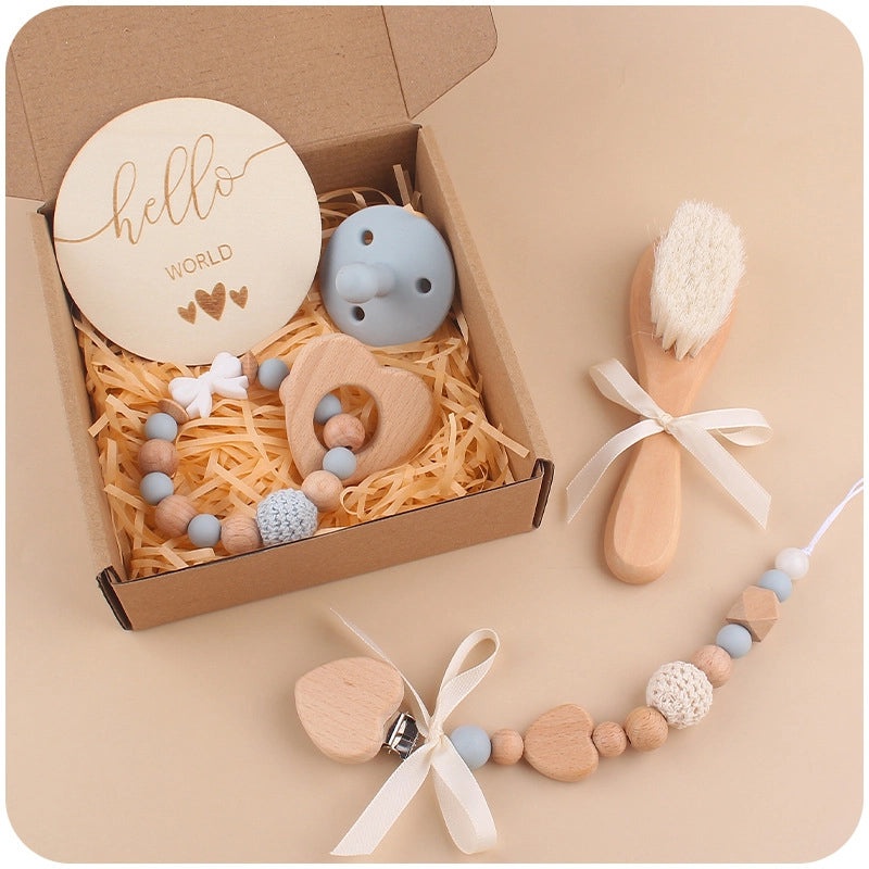 Charming Solid Color Bow Knot Beechwood Silicone Baby Accessories|Baby Accessories