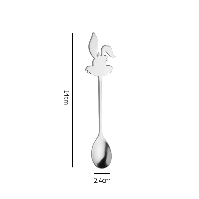 Stainless Steel Spoon with Cute Animal Design Solid Color 1 Piece|Kitchen Utensils