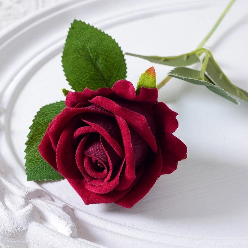 Artificial Rose Single Stem Flannel Flower for Home Wedding Valentine's Day Decoration|Home Decor & Wedding Accessories