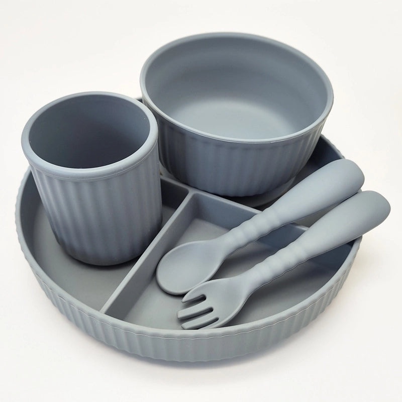 Chinoiserie Style Vacation Solid Color Silicone Tableware Set for Dining|Kitchen & Dining Tableware