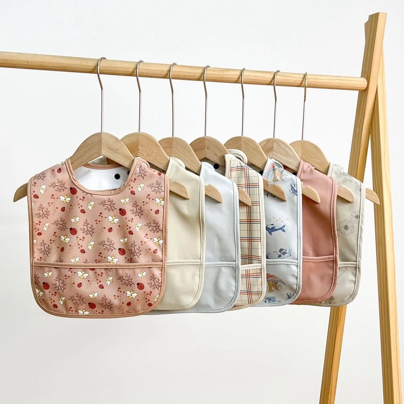 Waterproof Baby Bib with Cartoon Print Sleeveless PU Spit Bag Soft Infant Feeding Accessory|Baby Accessories