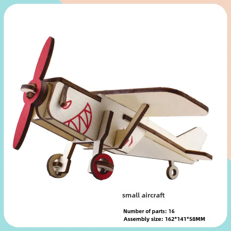 Handmade Wooden 3D Aircraft Model Puzzle for Kids | Toys & Games