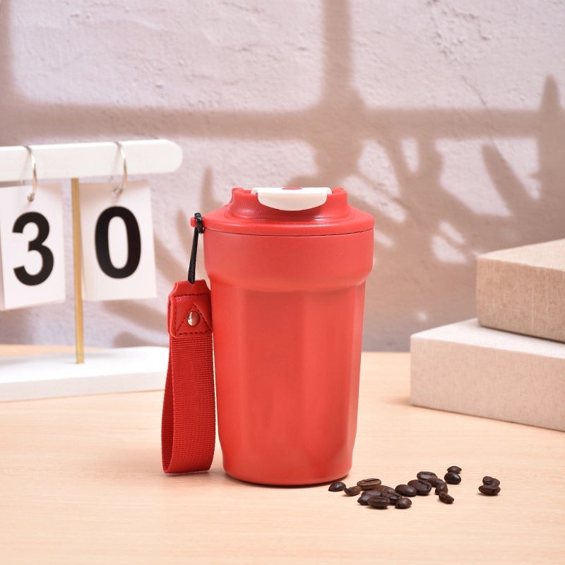 Unisex 316 Stainless Steel Outdoor Travel Coffee Mug Octagonal Flip Lid