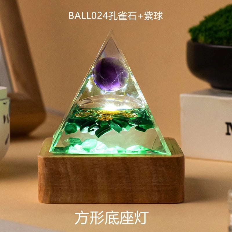 Minimalist Natural Crystal Pyramid Ornament Small Conical Decorative Crystal Piece|Home Decor Accessories