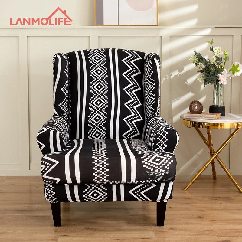 Stretch Tiger Print Wingback Sofa Cover European Vintage Style All-Inclusive Scarmon Cushion|Home Decor & Sofa Covers