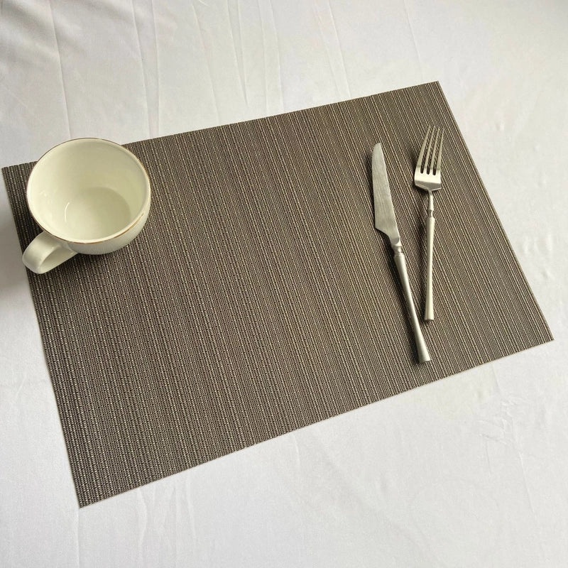 European-style Solid Color PVC Woven Insulated Western Placemat for Home & Hotel Dining|Table Linens & Placemats