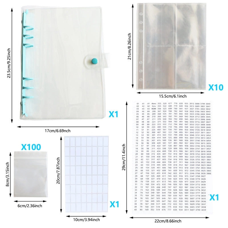 Diamond Painting Storage Book with Ziplock Bags for DMC447 Color Digital Stickers|Diamond Painting Accessories