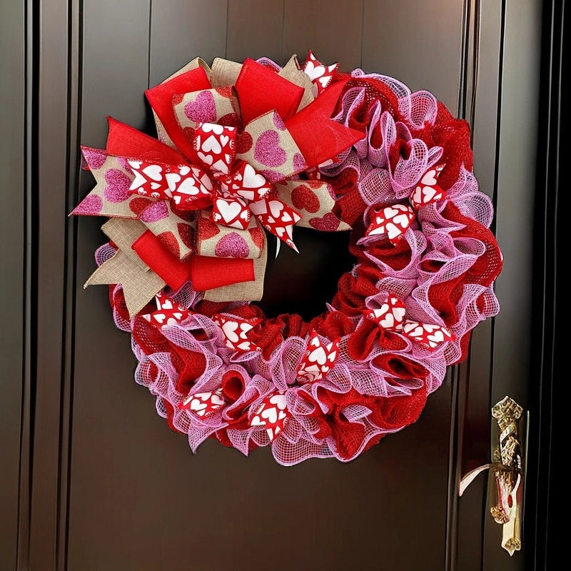 Valentine's Day Heart Shaped Plush Garland Decorations Hanging Ornaments | Home Decor