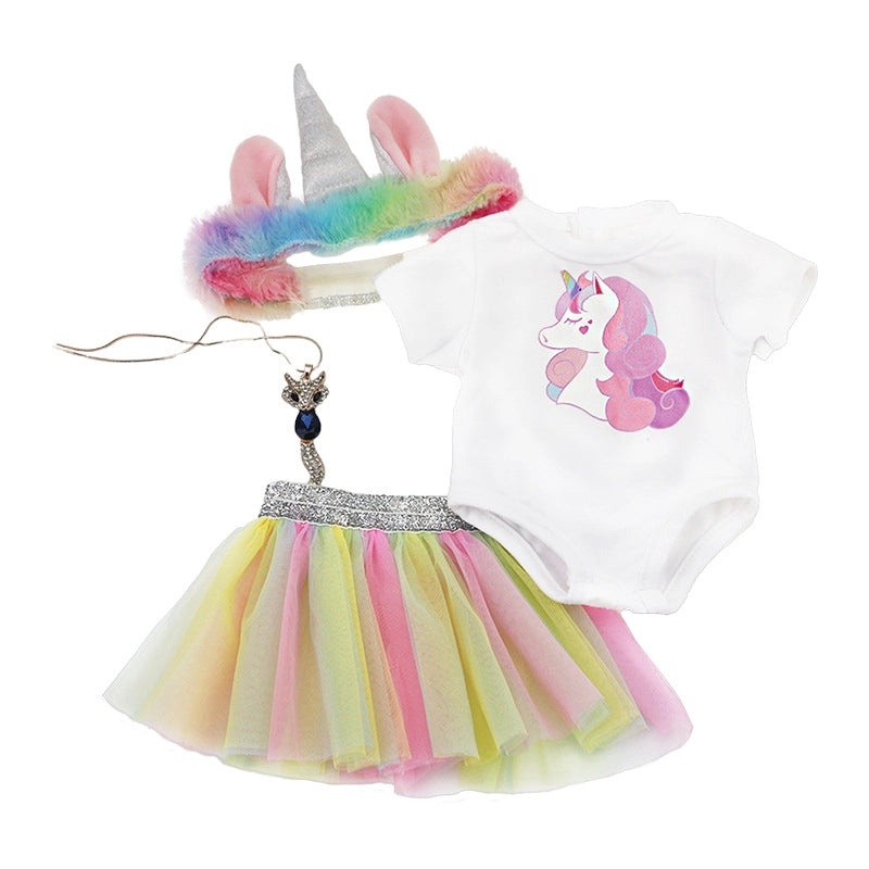 18-inch American Girl Doll Rainbow Tutu Skirt Colorful Veil Skirt Shaff for Girl Dolls|Doll Clothes & Accessories