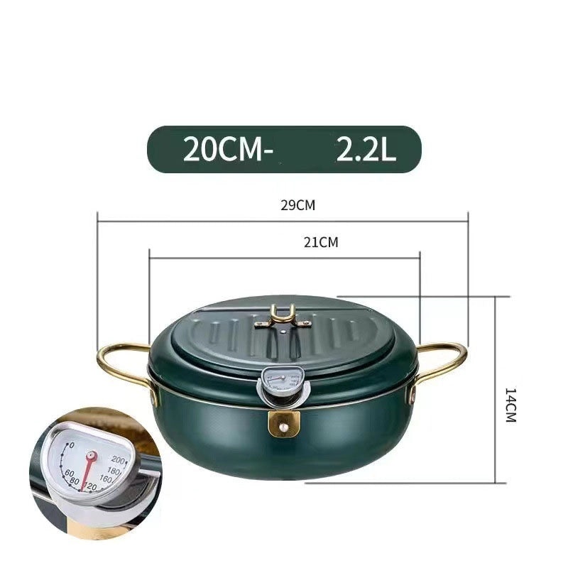 Japanese-Style 304 Stainless Steel Tempura Fryer with Double Bottom for Gas & Induction Cookers | Kitchen Cookware