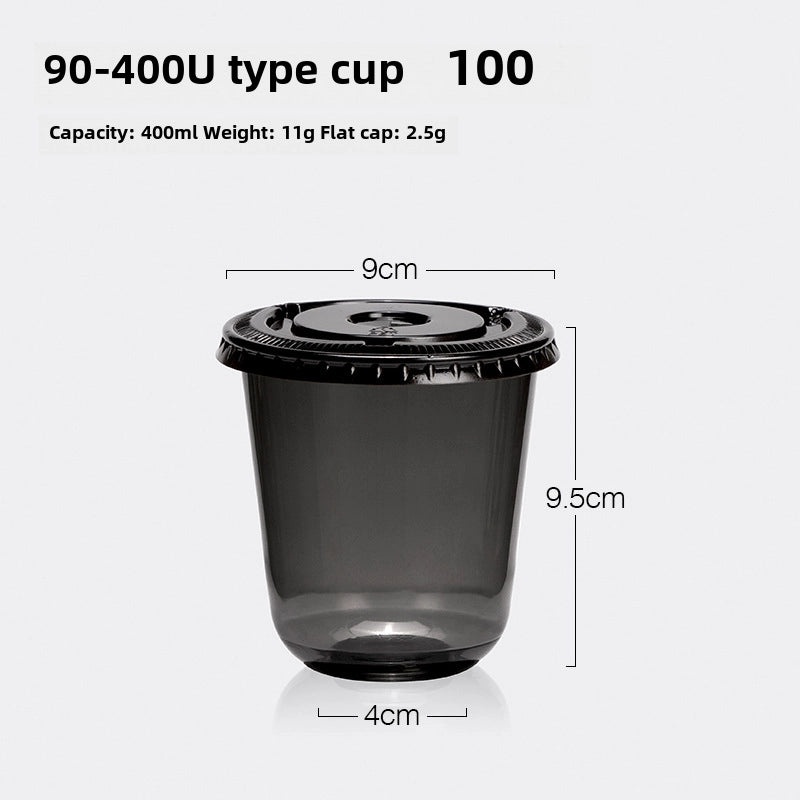 Disposable Black PET Plastic Coffee Cup with Lid for Iced Drinks | Beverage Cups & Accessories