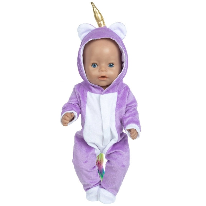 Golden Horn Doll Outfit with Plush Tail for Bay Dolls | Doll Clothes & Accessories