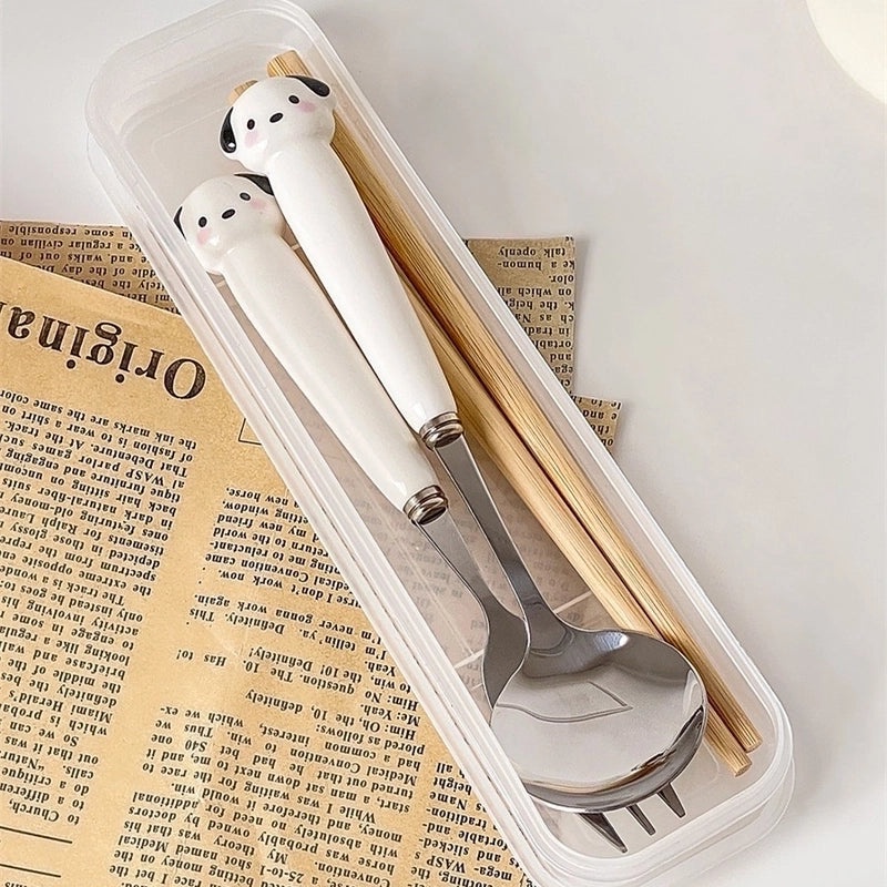 Adorable Cartoon Frog and Crocodile 430 Stainless Steel Ceramic Tableware Set | Kitchen & Dining