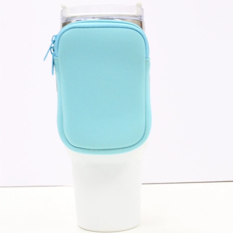 Neoprene 40oz Ice Bully Cup Cover with Coin Purse, Non-slip Elastic Thermos Protector | Drinkware Accessories