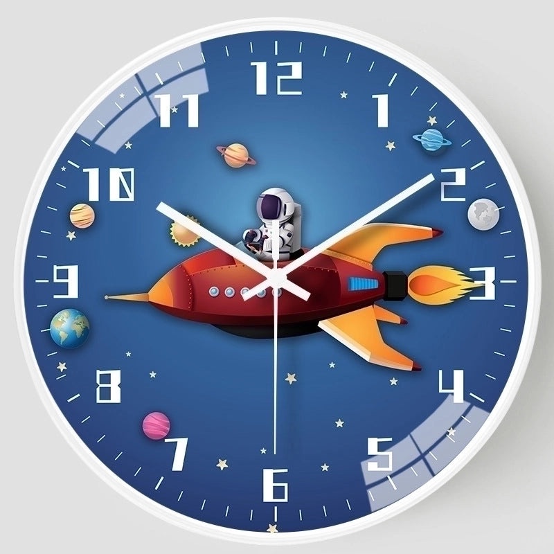 Adorable Round Astronaut Clock with Plastic Glass Face | Home Decor Clocks