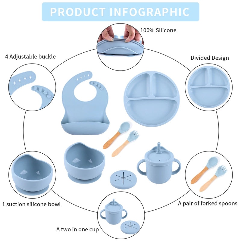 Baby Silicone Tableware Set for Toddlers | Baby Feeding Supplies