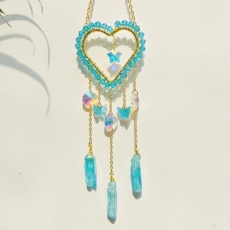 Elegant Heart Crystal Wind Chime for Home Decor|Home & Garden Decor