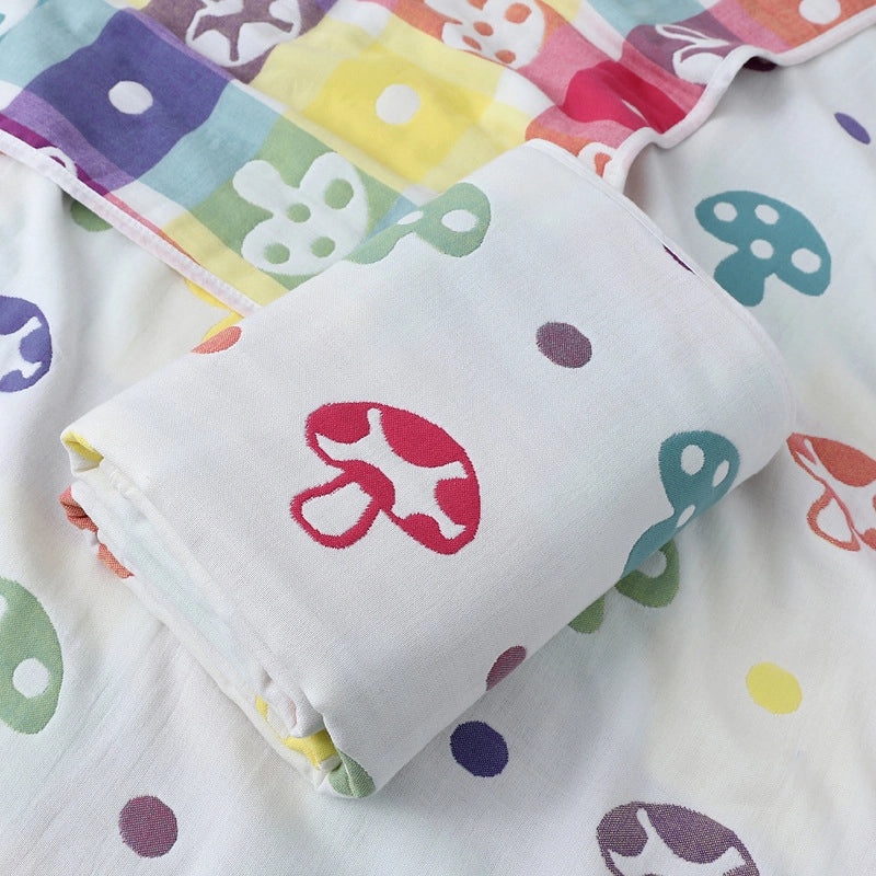 Soft Cotton Gauze Baby Bath Towel 110x110cm Wrap Jacquard Quilt Spring Summer|Baby Bath Towels & Quilts