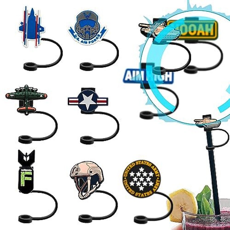 Adorable Devil Eye Star Silica Gel Straw Cap Set | Drinkware Accessories