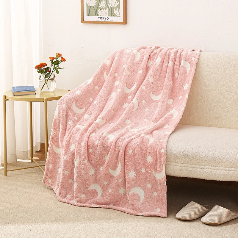 Adorable Dinosaur and Star Pattern Flannel Blanket for Cozy Bedding|Home & Living Bedding