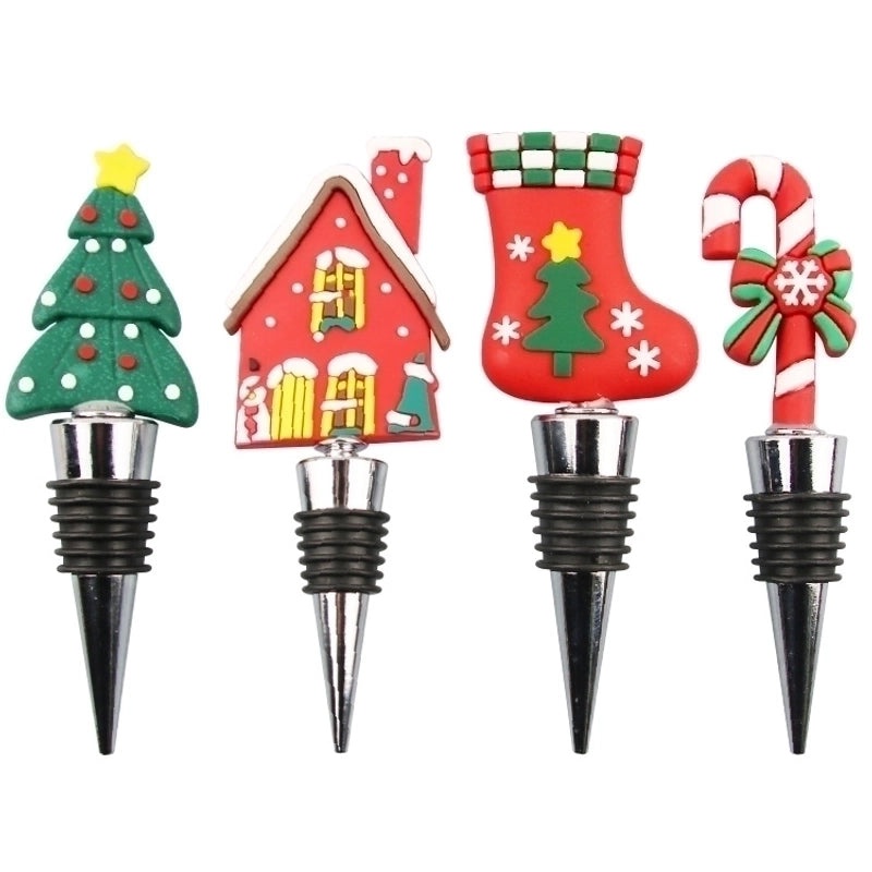 Festive Cartoon Wine Bottle Stopper PVC Aluminium Alloy 1 Piece|Kitchen & Dining Accessories