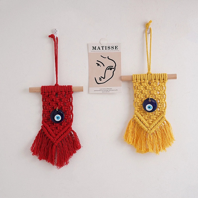 Casual Solid Color Cotton Rope Eye Pendant Wall Hanging Tapestry Art | Home Decor & Wall Art