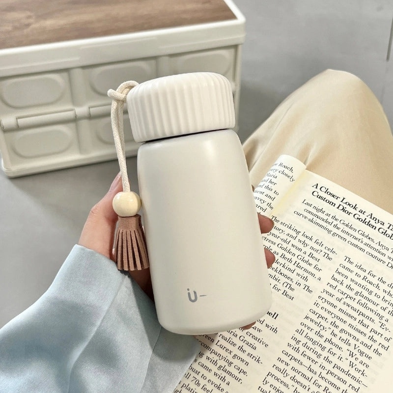 Korean-style Mini Thermos Cup for Girls Portable Cute Student Water Bottle Simple Design|Drinkware & Tumblers