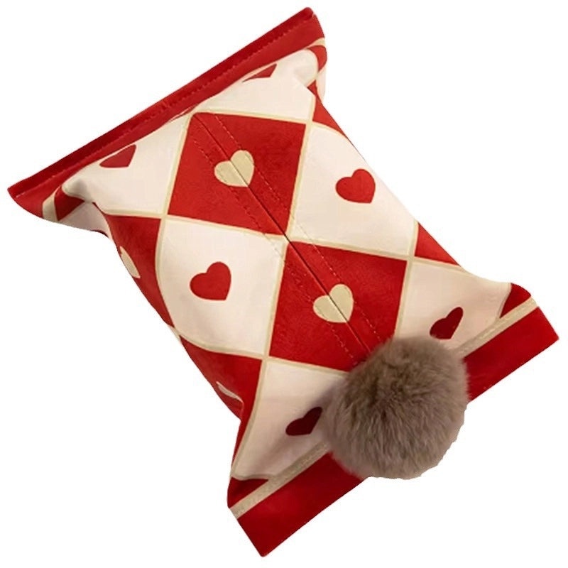 Plush Heart-Shaped Tissue Box Holder Minimalist Home Decor|Home Decor