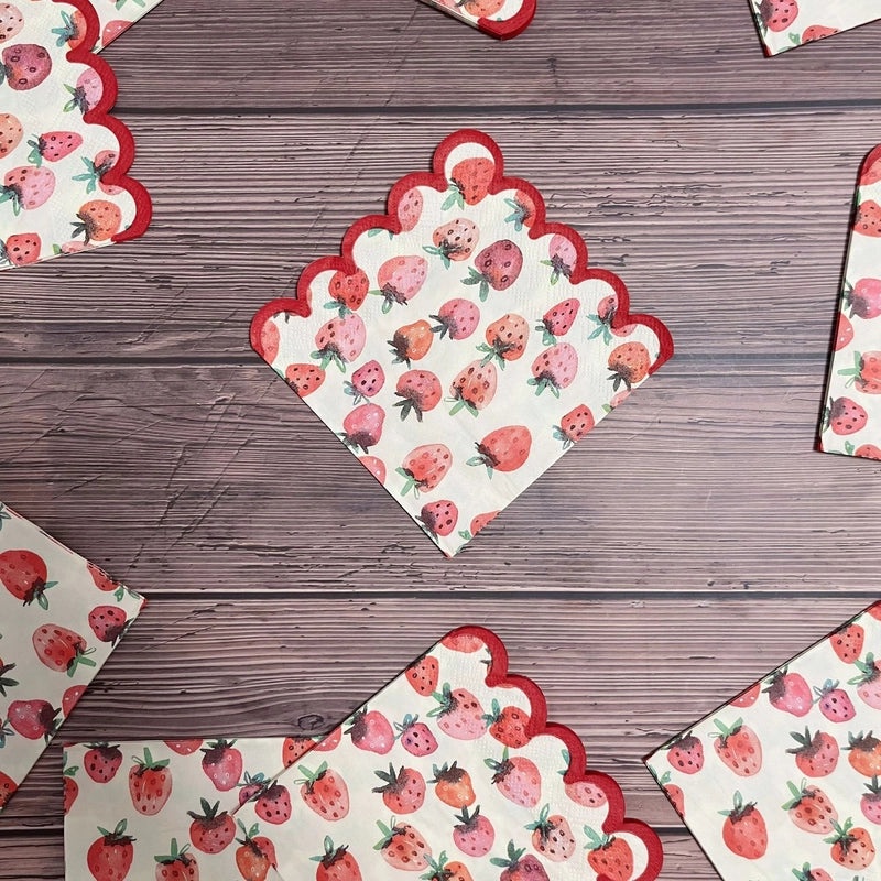 Charming Strawberry Design Wood Pulp Napkins for Pastoral Decor|Home & Kitchen Accessories