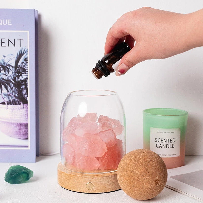 Chinoiserie Style Geometric Crystal Aromatherapy Night Lamp Decorative Lighting Accessories|Home Decor & Lighting