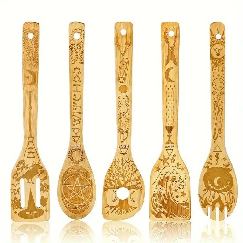 Minimalist Animal Letter Bamboo Shovel Kit 5 Pieces Set|Home & Garden Tools