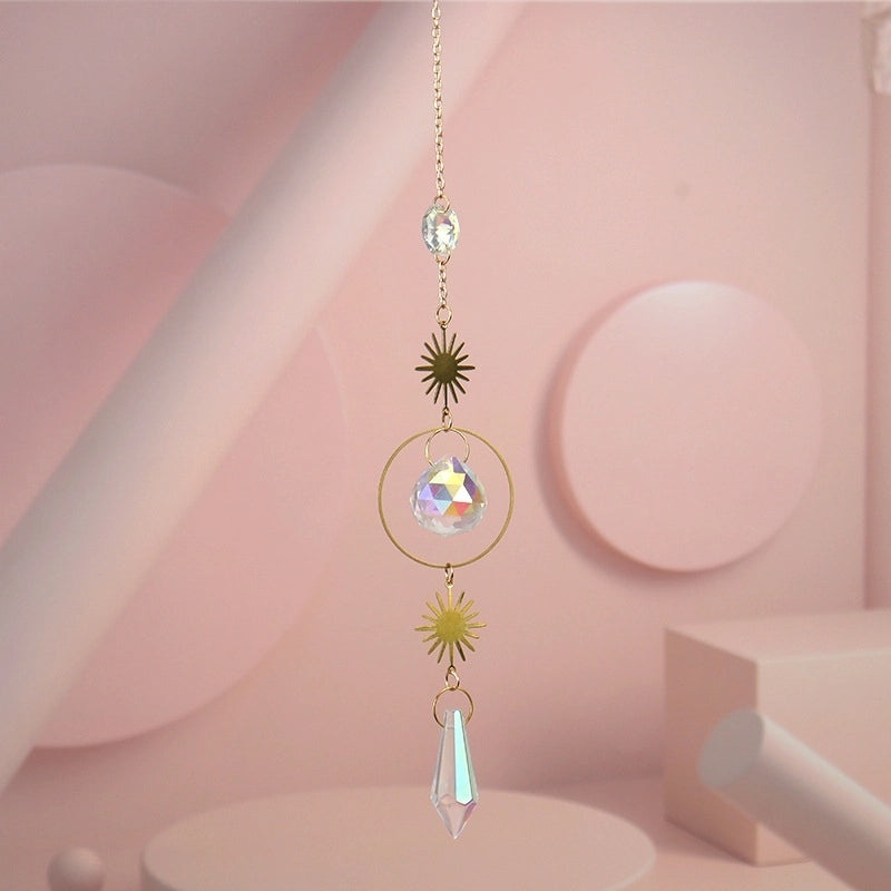 Stylish Sun and Moon Metal Pendant with Artificial Crystals|Jewelry & Accessories