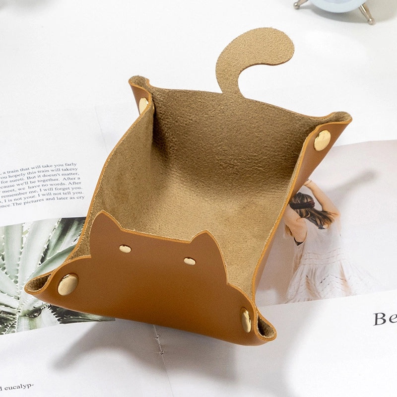 Stylish Solid Color PU Leather Key Holder Box with Secure Storage | Home & Living Accessories