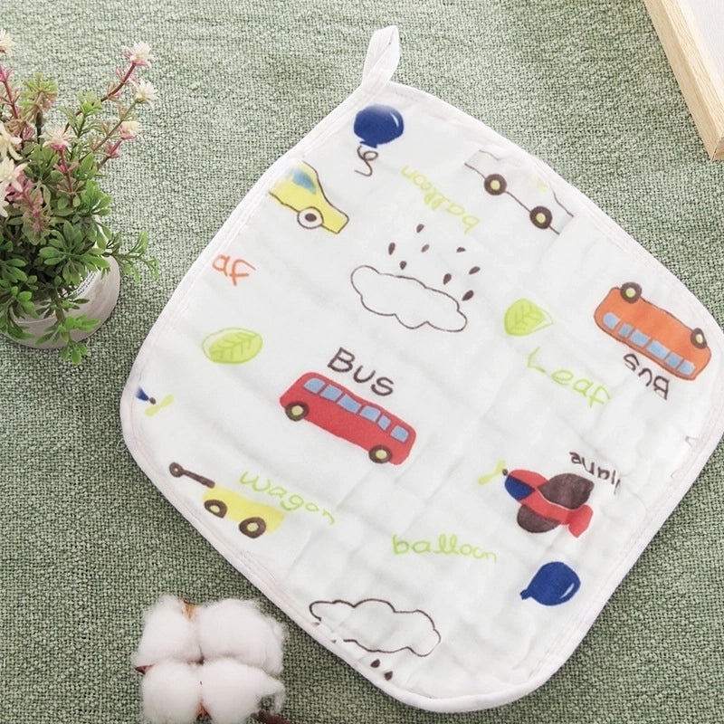 Cartoon Style Cotton Baby Burp Cloths Soft and Minimalist Newborn Accessories|Baby Accessories