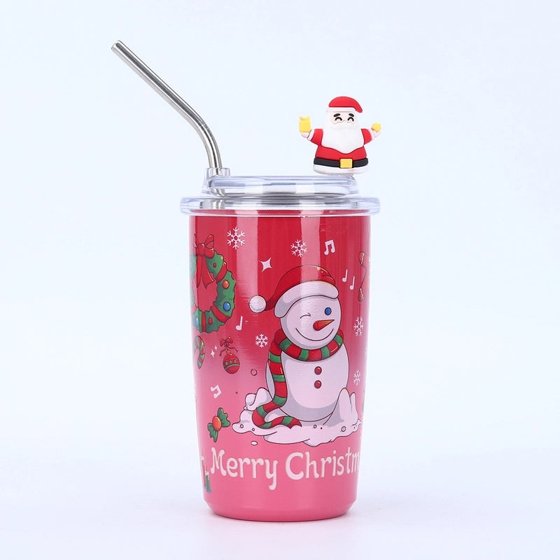 Christmas Santa Claus Snowman Stainless Steel Thermos Cup 304 Double Wall Insulated Mug | Drinkware & Thermoses
