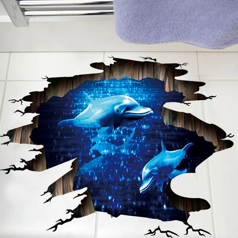 Dark Blue Phantom Dolphin Wall Decal for Home Decor|Wall Stickers