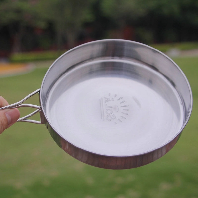 Portable Stainless Steel Mini Frying Pan for Steak and Eggs | Outdoor Cookware