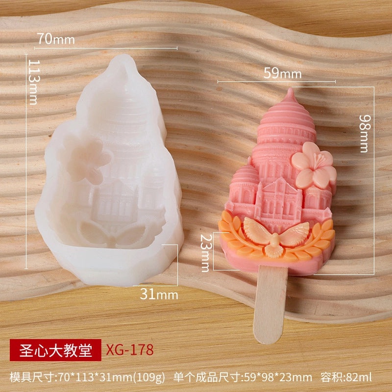 Sanxin Fanhua Silicone Ice Cream Mold Homemade Popsicle Maker Creative Grinding Tool for Scenic Spots|Kitchen & Dining Accessories