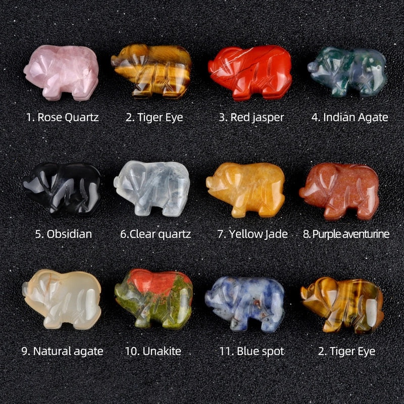 Adorable Animal-Shaped Natural Stone Crystal Decor | Home & Living Decorative Accents