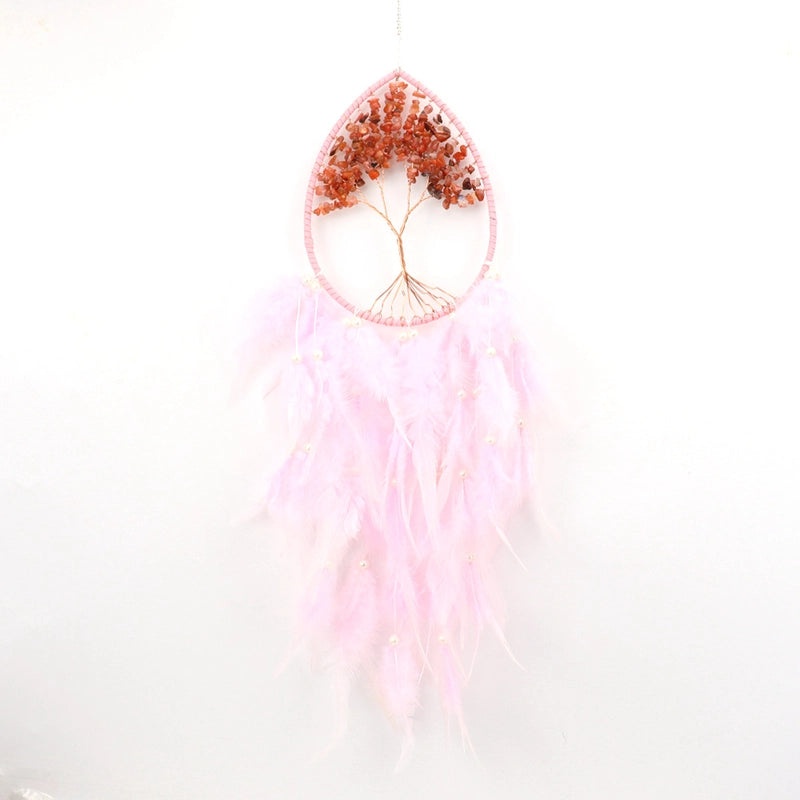 Minimalist Feather Crystal Metal Dreamcatcher Decor | Home Decor