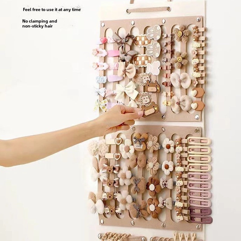 Children's Hair Accessories Organizer Wall Hanging Bag for Hairbands and Hairpins | Kids Jewelry Storage