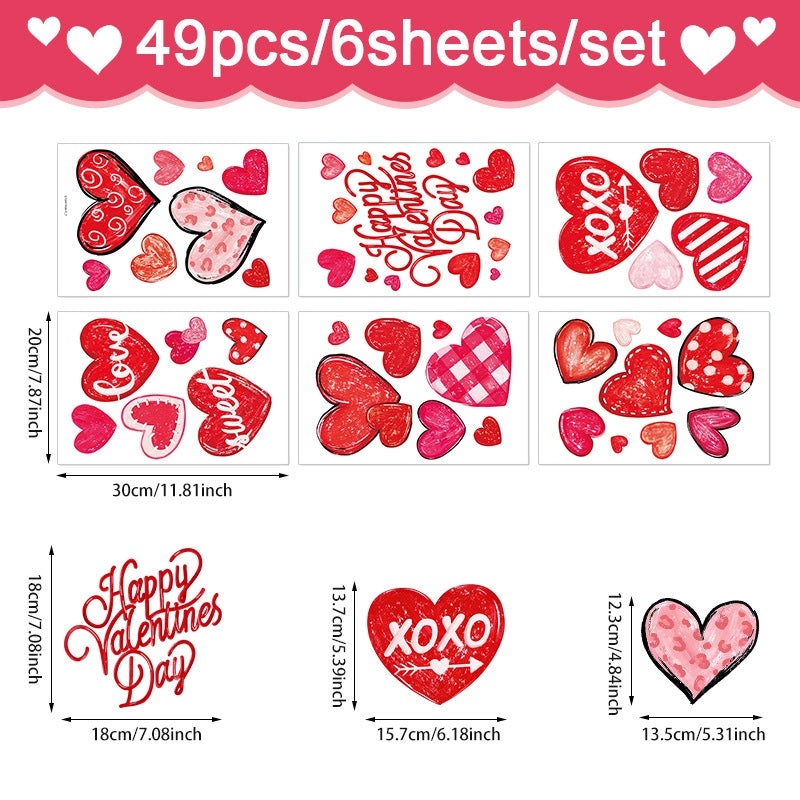 Valentine's Day Heart XOXO PVC Wall Decal Cute Love Home Decoration|Home Decor Wall Stickers