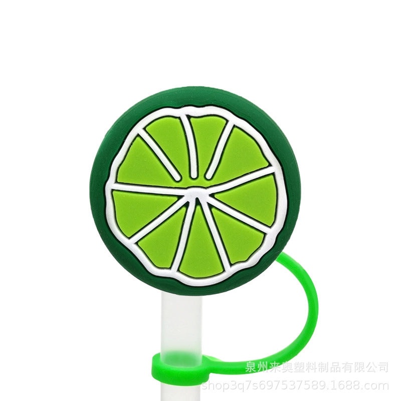 Cute Fruit Plant Silicone Straw Cap Dust Cover Personalized PVC Drink Straw Sleeve|Drinkware Accessories